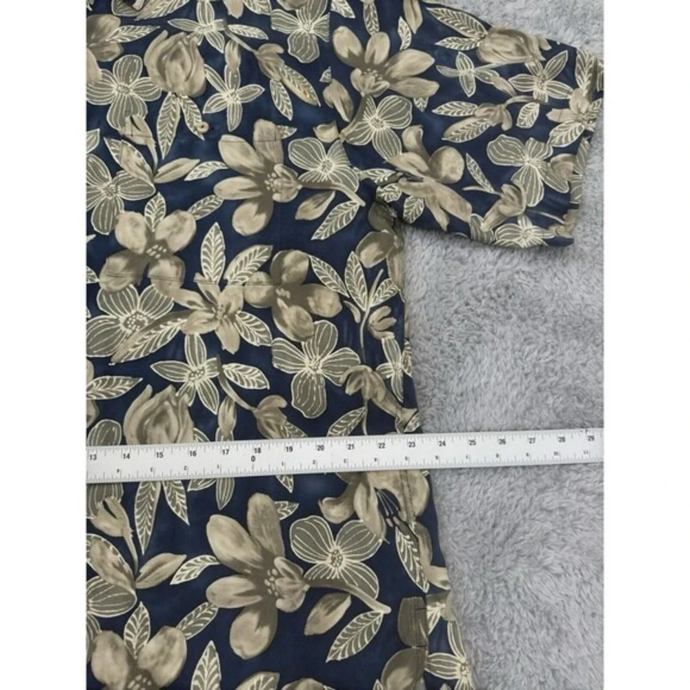 Bumka Bibas 100% Silk Button‎ Up Hawaiian Style Shirt L Cocktails